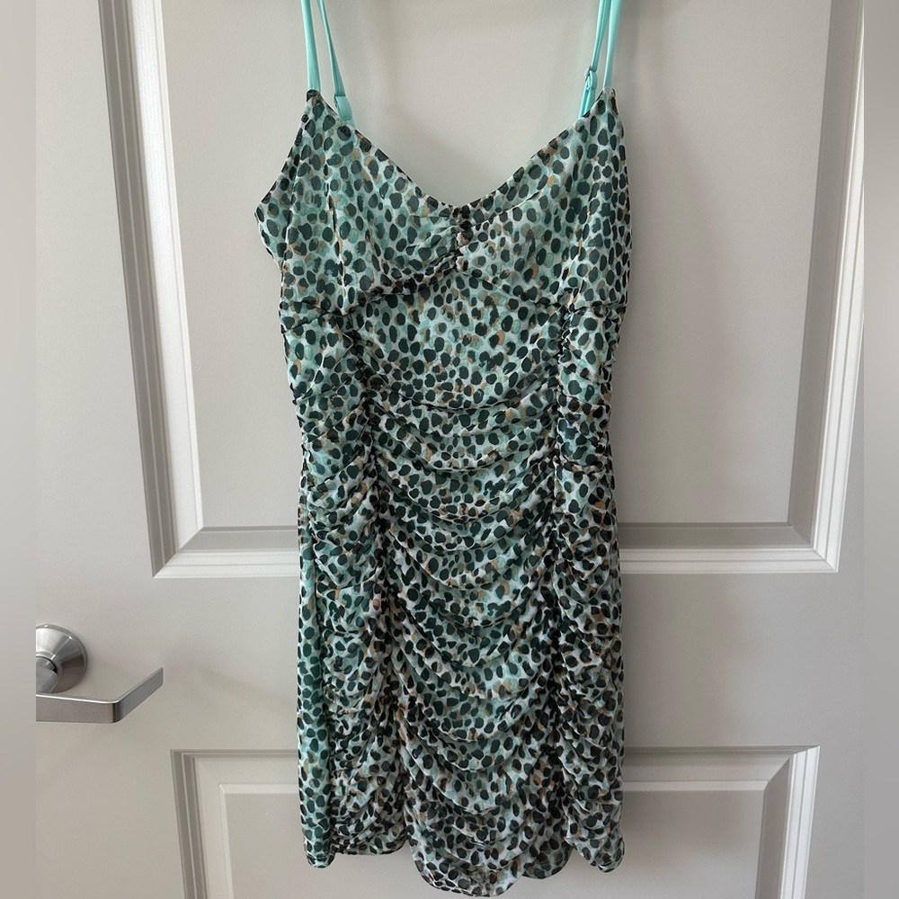 Turquoise Cheetah Print Papaya Dress